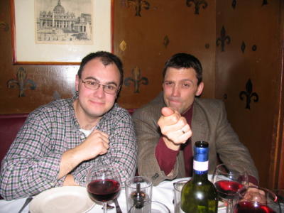 Mike and Matt get into the Chianti at Italian Village