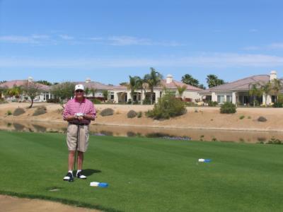Norman first tee with Casa McCabe in rear