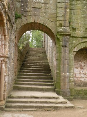 Fountains Abbey, stairs to the calefactory