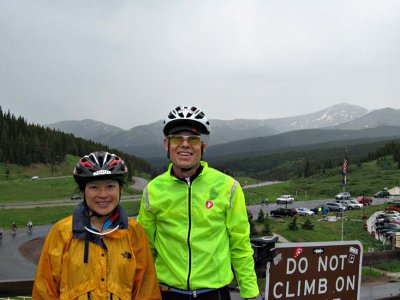 With Linda in the Rain at Vail Pass