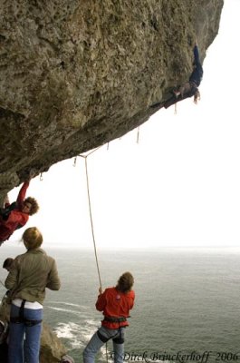 Another climber starts on Surf Safari