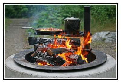 Breakfast over an open fire