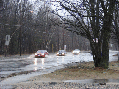 04/16/07- River overflow thru Parking Lot, Fitchburg, MA