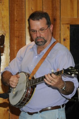 Mike on his Clawhammer Banjo