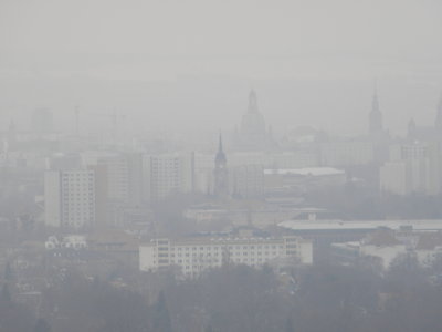 Hazy view of the city...