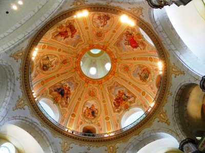 The interior of the church ..
