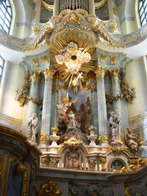 The interior of the church ..