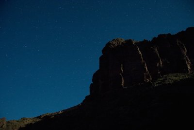 Square of Pegasus rising among the cliffs