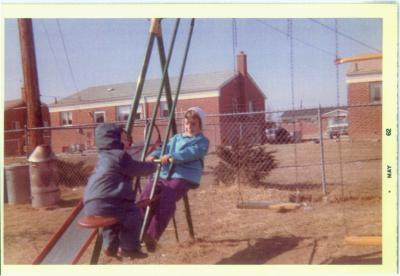 Lori and Eric in backyard 1962