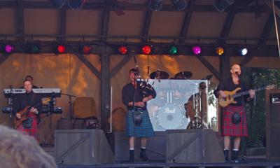 Off Kilter performing at the Canada exhibit...yep, it's a bagpipe in a rock band