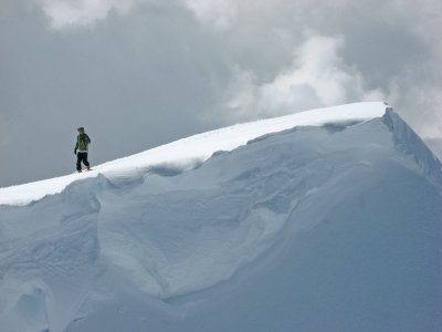 Climber Descending From Summit