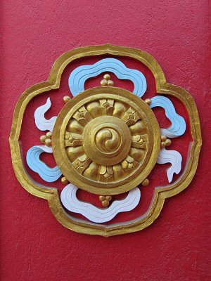 Detail on a gate of the Tek Chok Ling Nunnery