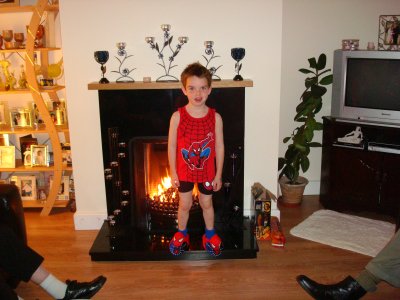 Sean tries on Spidey undies