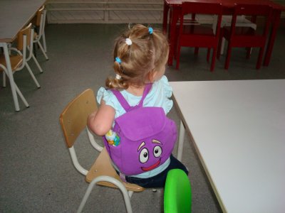 Loves her back pak
