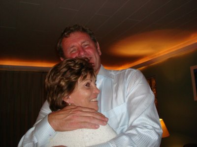 Mike gets a hug for 60