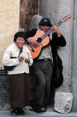 IMG_3297 Blind Street Busker sings in Arequipa - one of the sweetest voices Ive ever heard. Feb 18