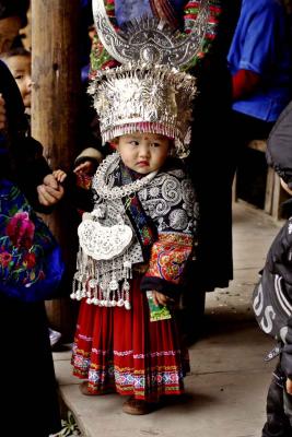 Nanhua Village: Hmong girl in traditional dress