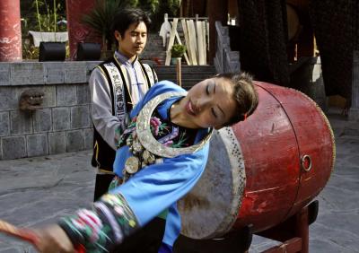 Long Juxian, Fourth Hmong Drum Princess from Dehang Village, Hunan Province, China