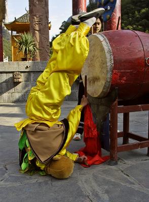 Miao Drum King during ceremony, Dehang Village, China