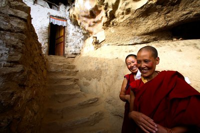 Ani at their high mountain homes near Lhasa.