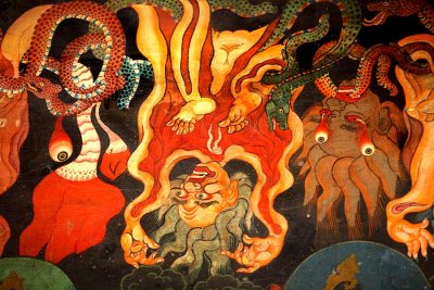 Wall paintings, Nechung monastary, Lhasa