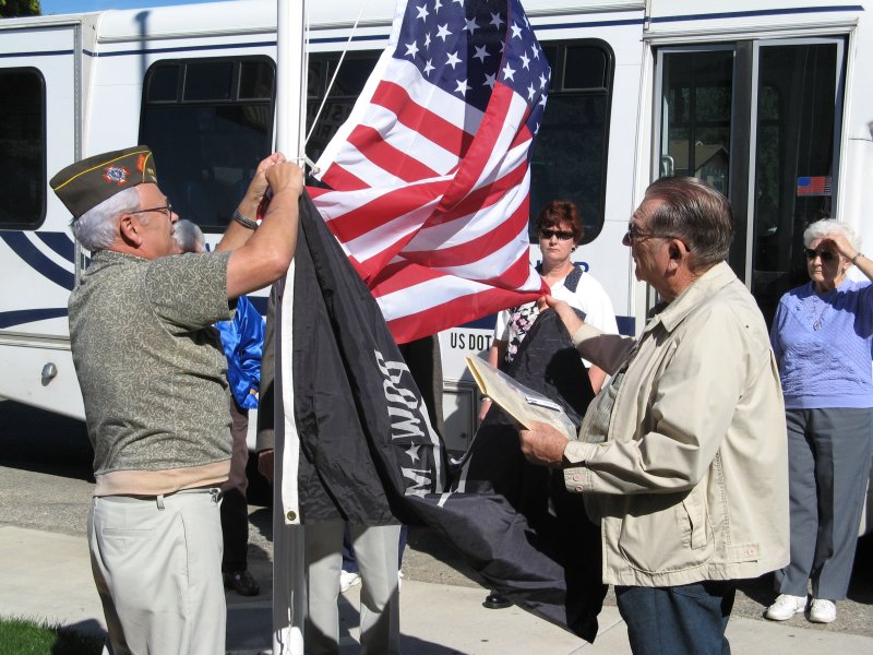 Senior Center Raises New Flags