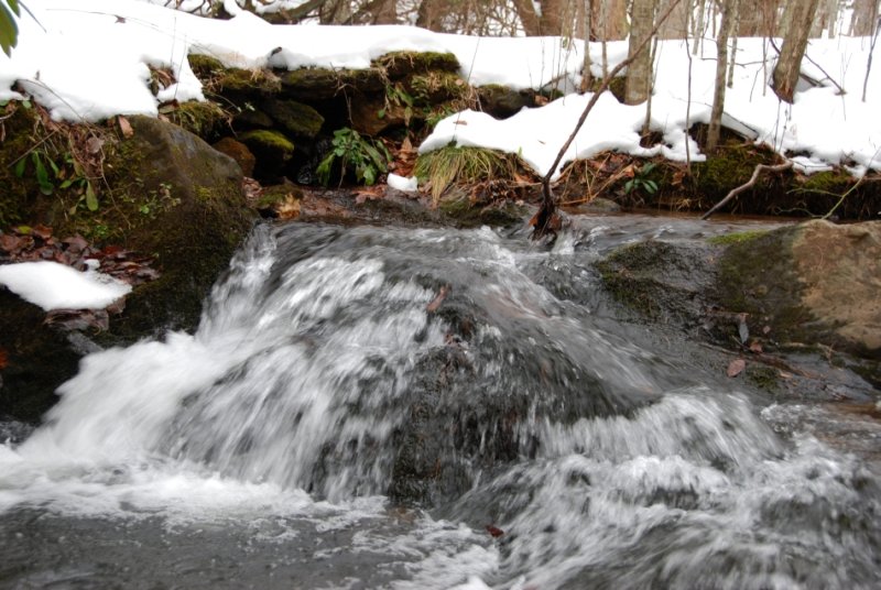 Cascade Waterfall in after a snow at Primland