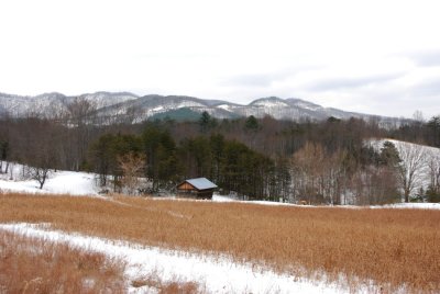 Upland Bird Hunting Field at Primland after a Snow at Primland