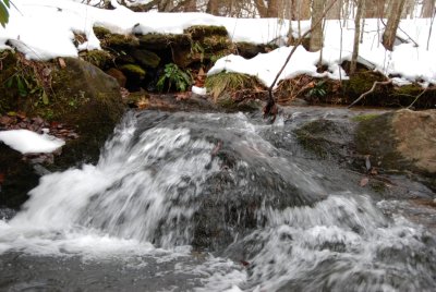 Cascade Waterfall in after a snow at Primland