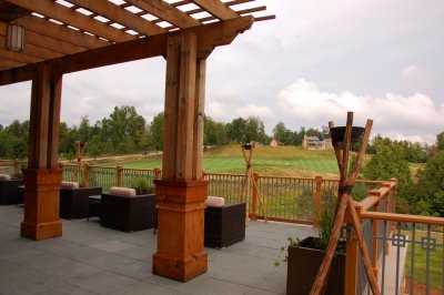 Terrace View of 10th fairway and Fairway Cottages at The Lodge at Primland
