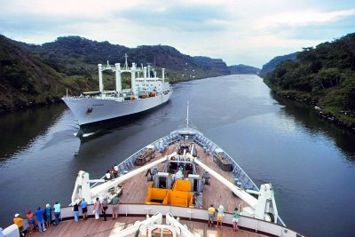 Panama Canal - Two Ships Passing