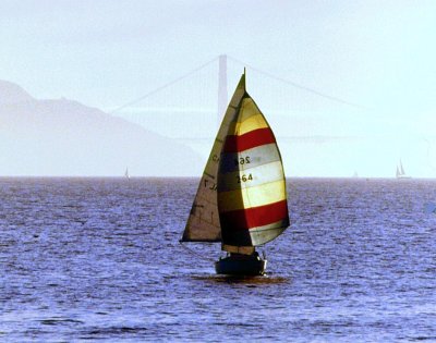 San Francisco Sailing by Golden Gate Bridge
