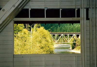 Westfir OR, Covered Bridge Window View