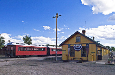 The rail yard and passenger cars