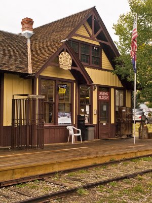 A closeup of the station and museaum entrance