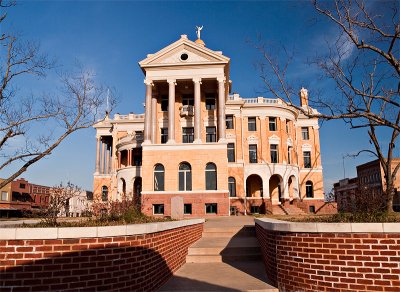 A side view of the Harrison County Courthouse