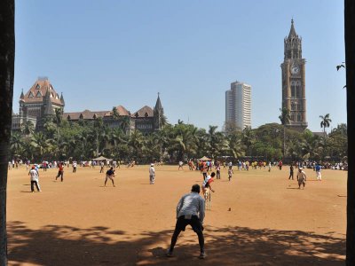 Bombay High Court at Long On, Bombay University at Long Off, BSE behind the bowler