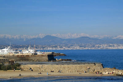 Antibes with Alps in the background