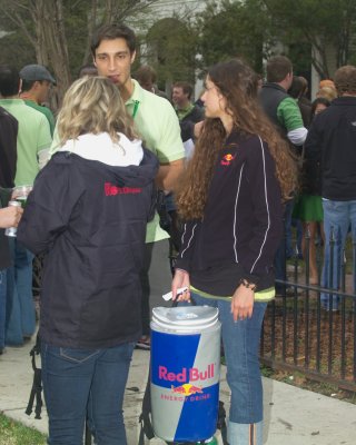 Giving out Red Bull