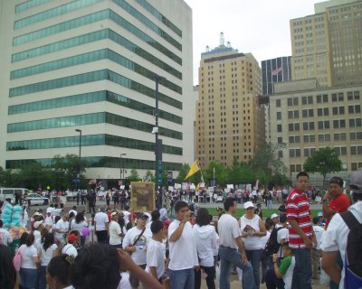 Marchers Reacting to the Counter Protestors