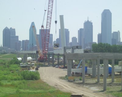 Dallas Texas is Erecting a Calatrava Designed Suspension Bridge on the West Side of Downtown