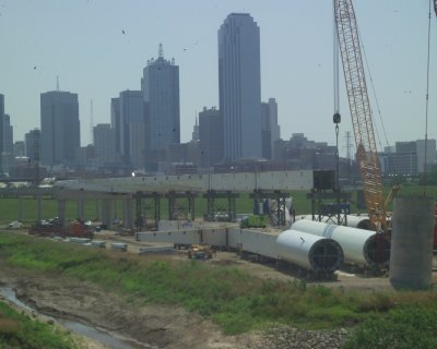 On the East side of the Bridge you can see how the center structure will have the deck support pieces attached