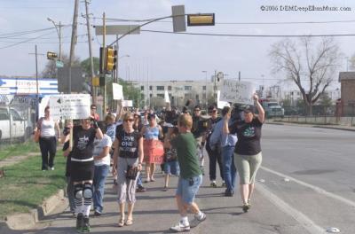 Television Camera Man Covering Michelle as she leads the Protest