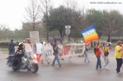 War and Oil Protest March in the Rain