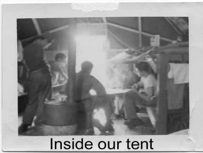 Inside Tent 706 at K16 in 1952