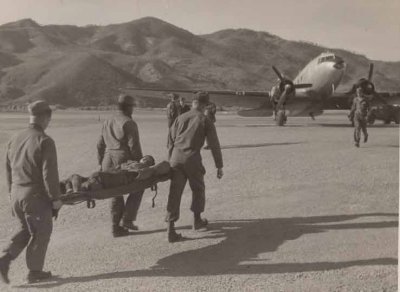Taking wounded to Gypsy C47