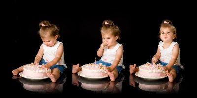 Jillian's 1 Year Photos -- in the park and diving into her cake!