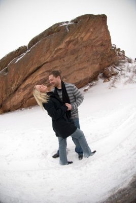 Andrea & Brian's Winter Engagement Photos in Denver CO