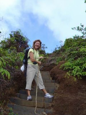 Debra on the Wiliwilinui Trail