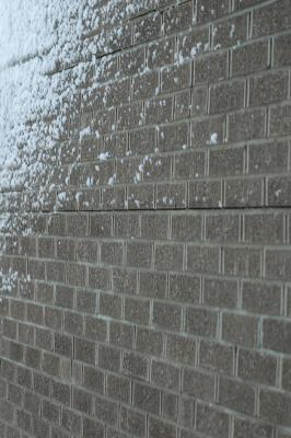 snow on brick